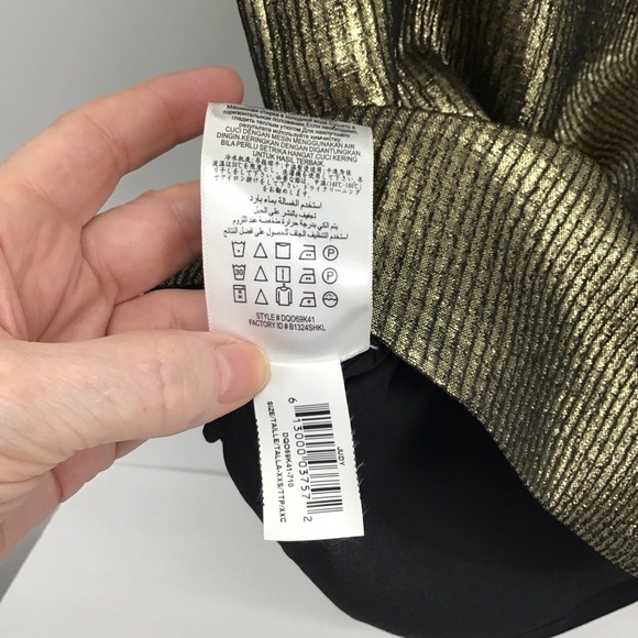 BCBGMaxAZARIA NWT “Judy” Gold Metallic Textured Sheath Dress Party Size XXS - Picture 2 of 10